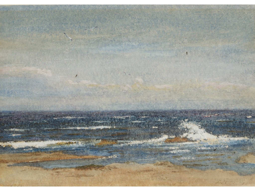 Appraisal: HELEN ALLINGHAM A seascape with waves crashing on a rock