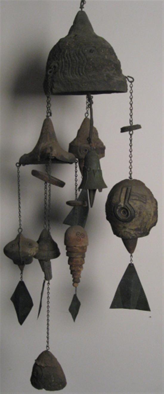 Appraisal: Paulo Soleri Cosanti Wind Chime Seven ceramic bells and one