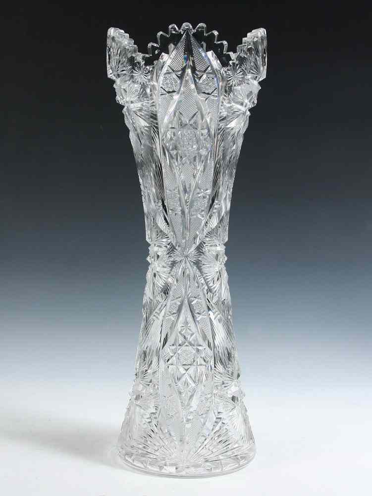 Appraisal: AMERICAN BRILLIANT PERIOD CUT GLASS VASE - American Gilded Age