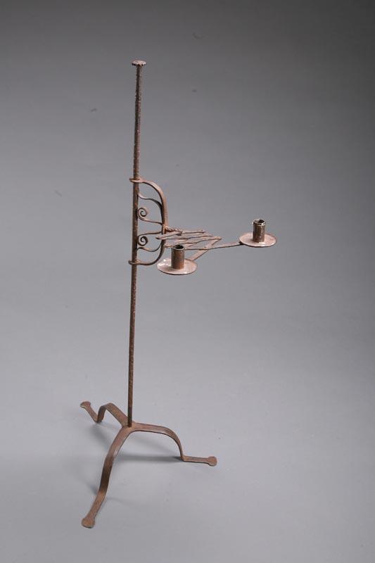 Appraisal: LIGHTING DEVICE American th century wrought iron Floor standing candlestand