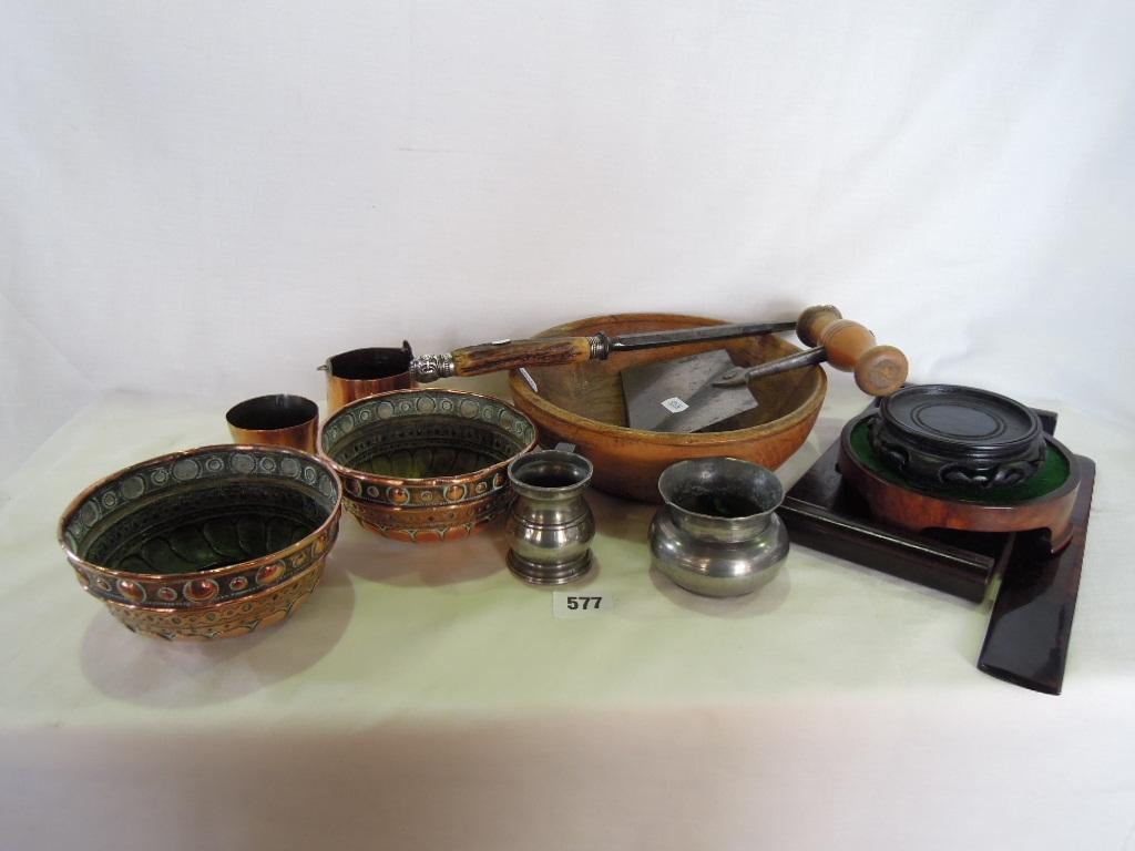 Appraisal: A mixed lot of vintage kitchenalia including a wooden handled