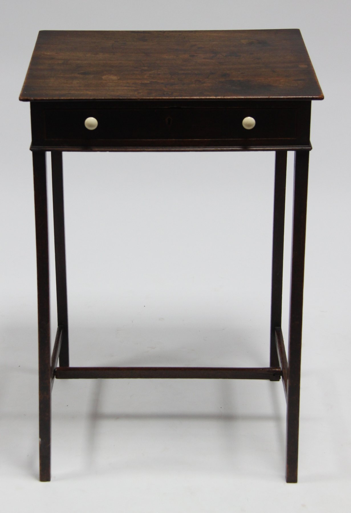 Appraisal: A George III mahogany one-drawer side table on square legs