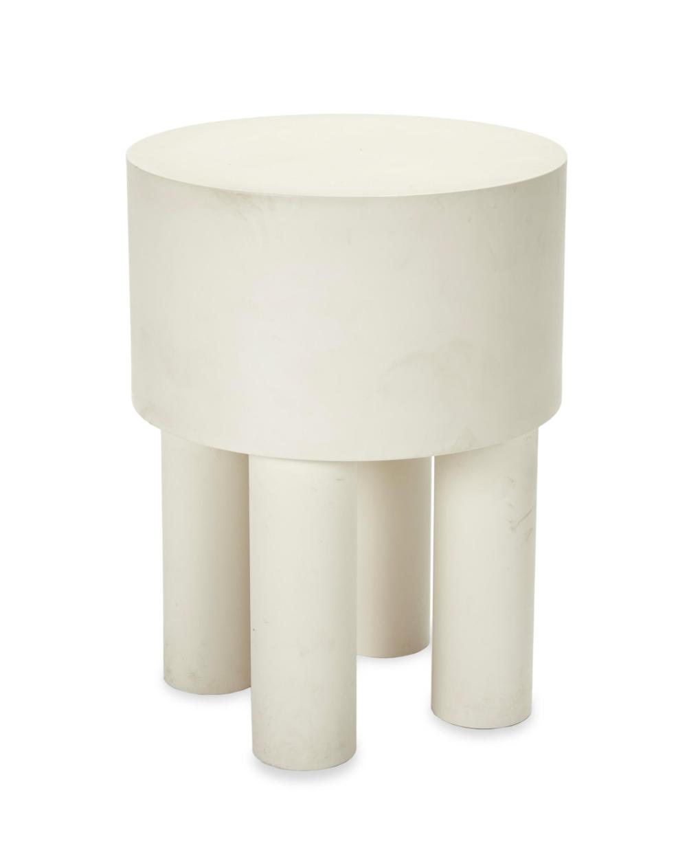 Appraisal: A white acrylic side table st Century With round top