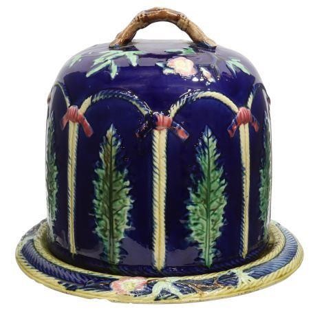 Appraisal: English Victorian majolica cheese dome attributed to Thomas Forester mid