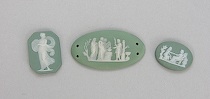 Appraisal: Three Early Wedgwood Green Dip Jasper Plaques ca late 's