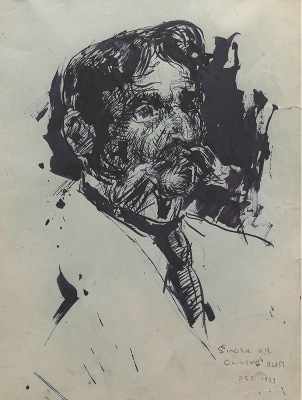 Appraisal: Clyde J Singer American - Study of a man Ink