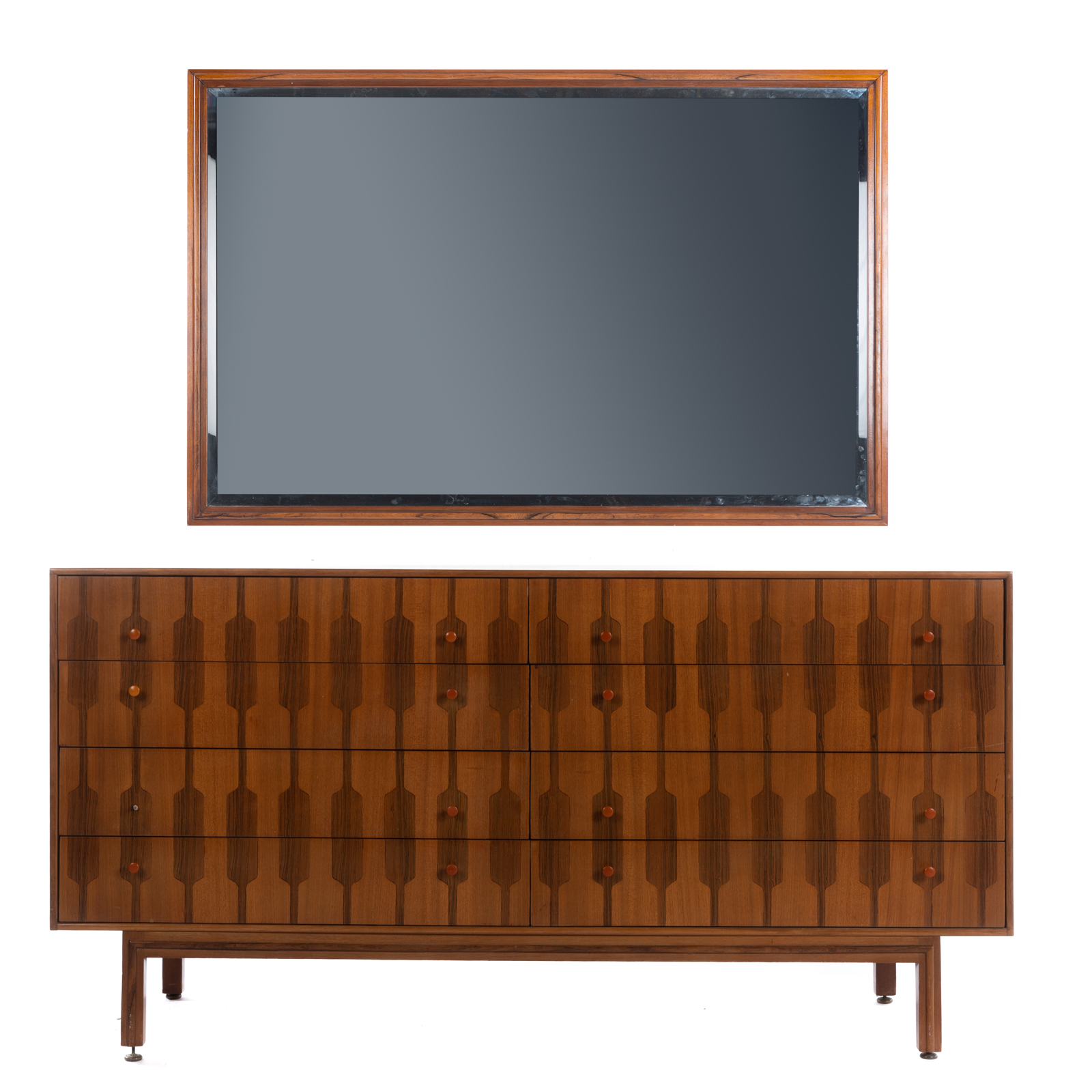 Appraisal: ROMWEBER MID-CENTURY ROSEWOOD DRESSER MIRROR Mid- th century rosewood and