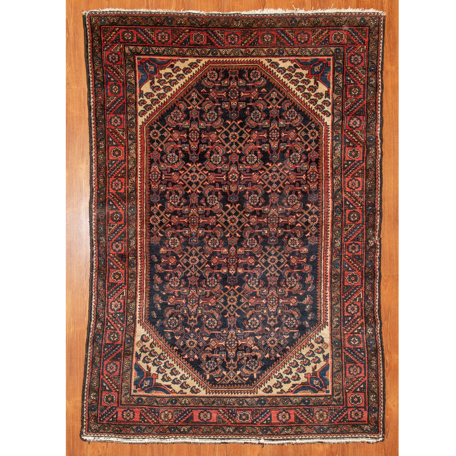 Appraisal: HAMADAN RUG PERSIA X Fourth quarter- th century hand-knotted wool