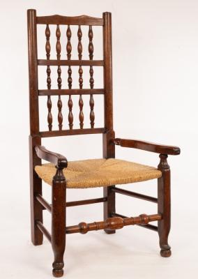 Appraisal: A th Century ash and alder spindle back chair with