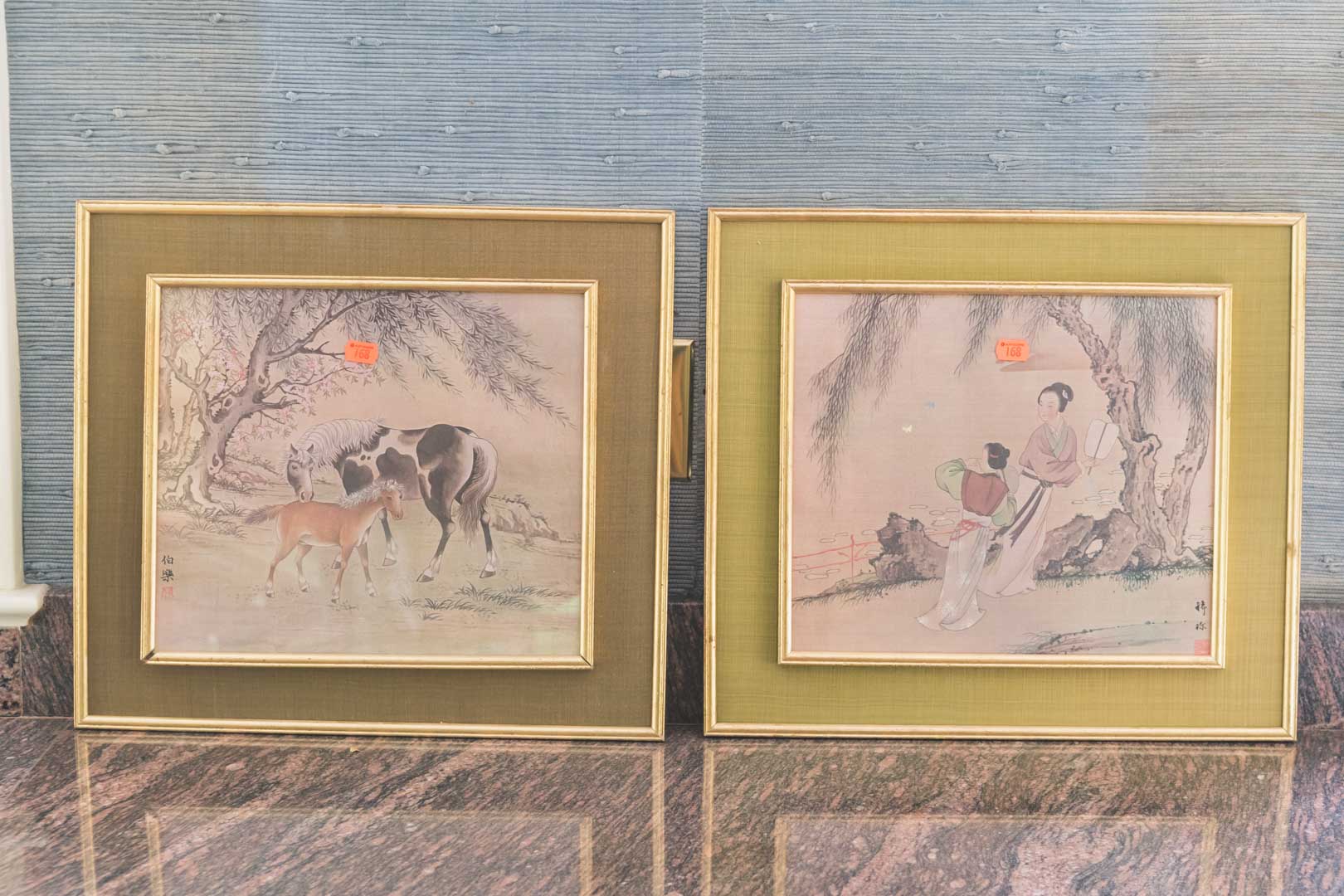 Appraisal: Four copies of Oriental gouaches framed