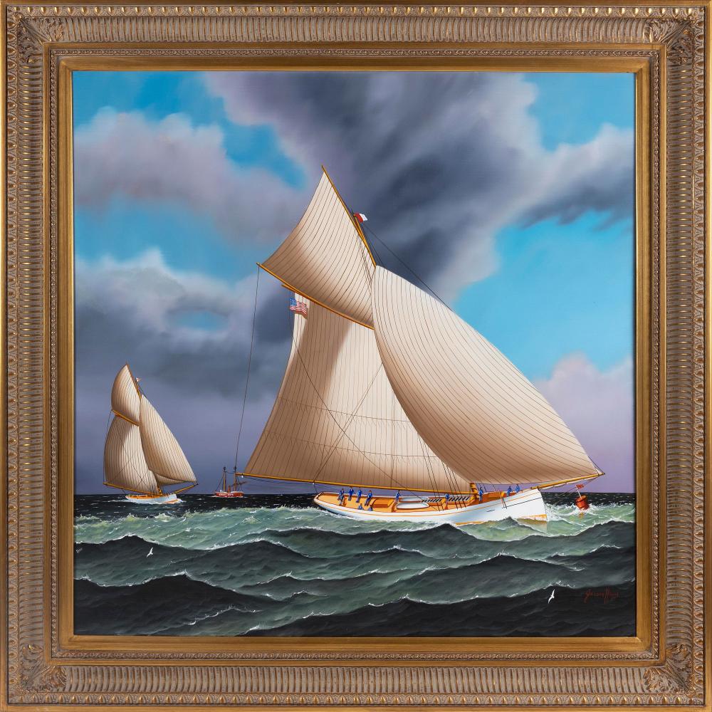 Appraisal: JEROME HOWES NEW YORK MASSACHUSETTS VERMONT B SAILBOATS RACING OFF