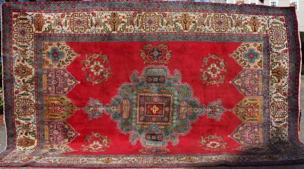 Appraisal: Semi-antique Persian Tabriz rug ' x ' Good condition EST