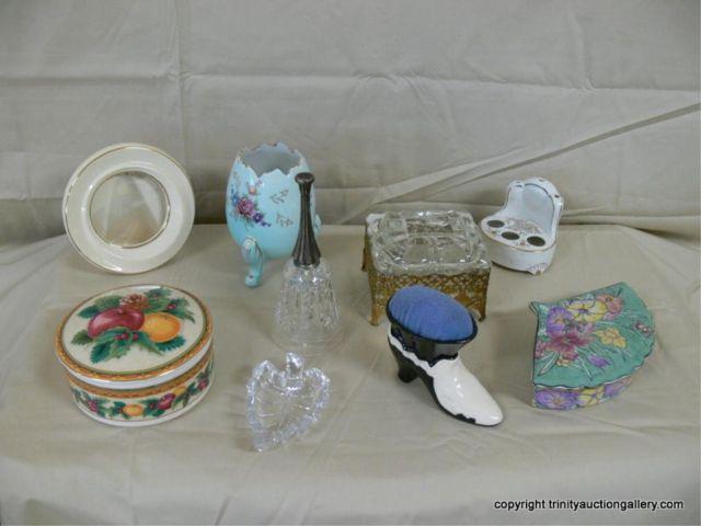 Appraisal: Ceramic Glass Vanity Use Decor Items - Includes Mikasa Powder