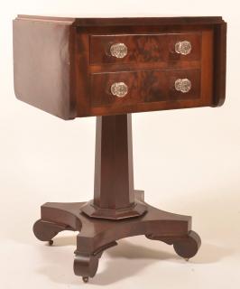 Appraisal: Empire Cherry and Mahogany Drawer Stand Empire Cherry and Mahogany