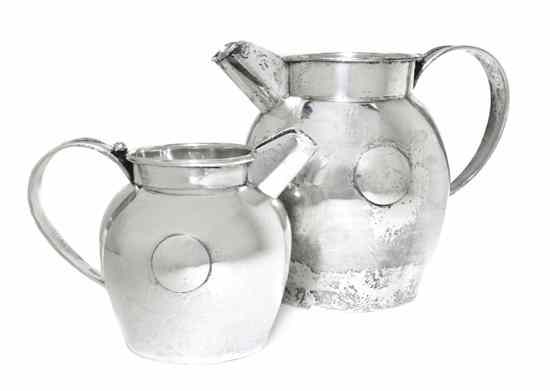 Appraisal: Two Mexican Sterling Silver Pitchers William Spratling each of baluster