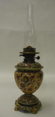 Appraisal: A ZOLNAY PECS STYLE POTTERY TABLE LAMP late th century