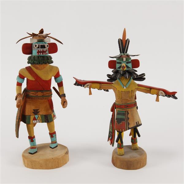 Appraisal: Two Native American Hopi Kachina Dolls Signed Sikyachantaka Kachina Milton