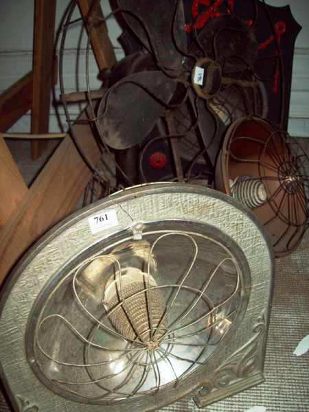 Appraisal: A COLLECTION OF FIVE ANTIQUE FANS AND HEATERS