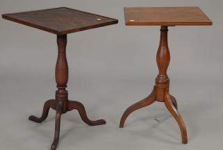 Appraisal: Two Federal candlestands one with molded top Two Federal candlestands