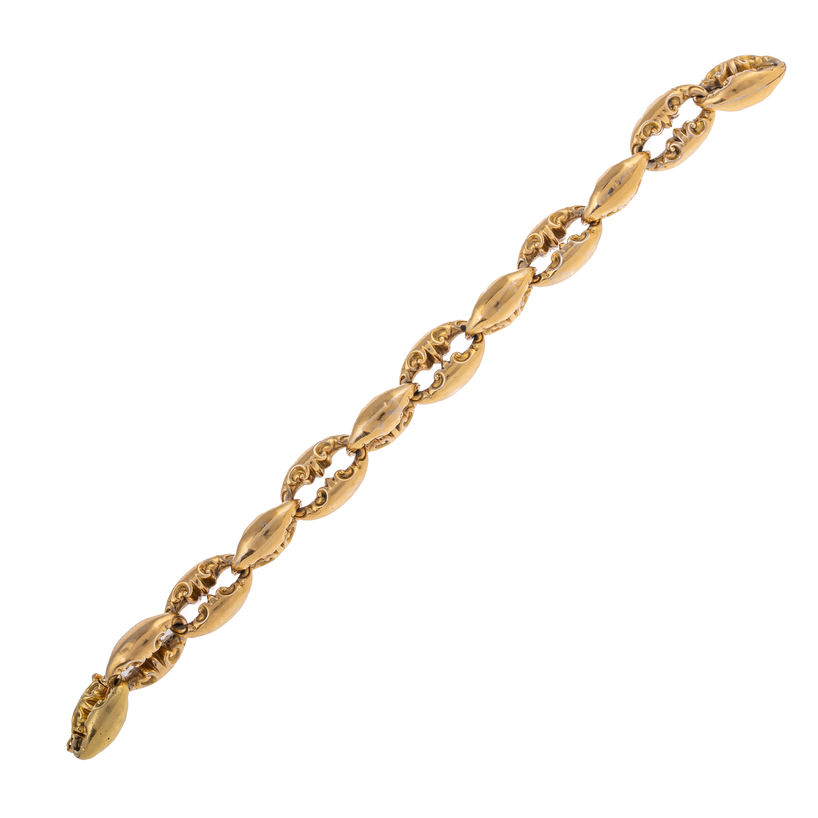 Appraisal: AN K YELLOW GOLD UNIQUE LINK BRACELET K yellow gold