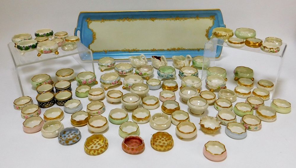 Appraisal: PC American Belleek Assorted Salt Cellars United States th Century