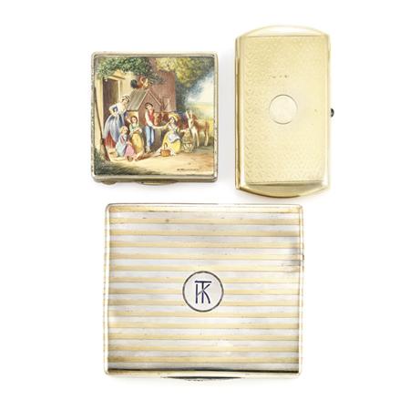 Appraisal: Two Cases and Painted Ivory Compact Estimate -