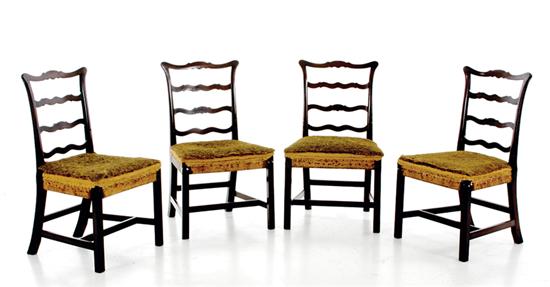 Appraisal: Four Chippendale mahogany dining chairs attributed to Baltimore Maryland circa