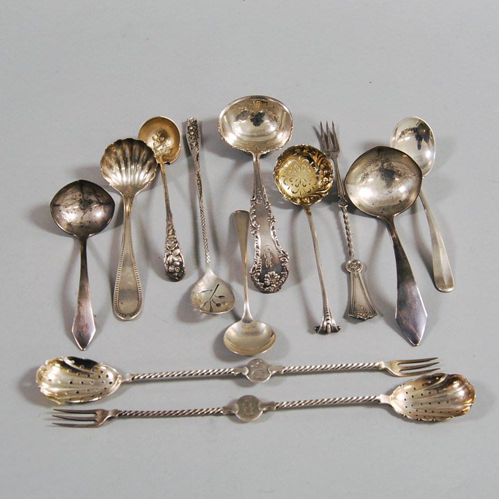 Appraisal: Eleven Sterling Silver Flatware Serving Items including two Durgin ladles