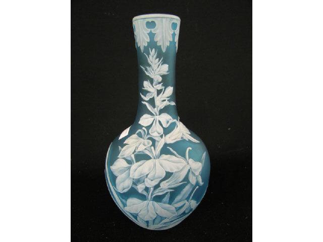 Appraisal: Webb Lobelia Cameo Art Glass Vase exquisite floral in rich