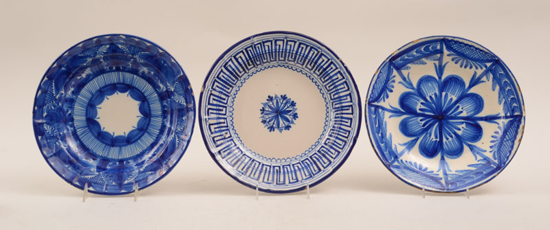 Appraisal: Group of Five Tin-Glazed Earthenware Blue and White Plates Variously