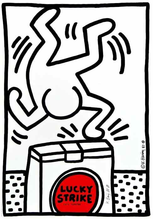 Appraisal: Keith Haring - after Lucky Strike lithograph printed in colours