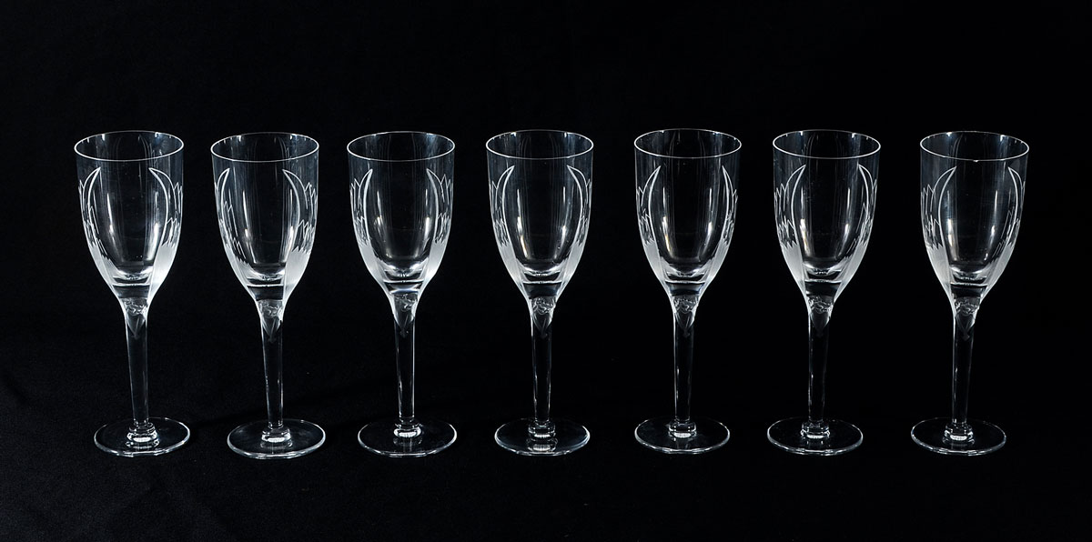 Appraisal: LALIQUE CRYSTAL ANGE CHAMPAGNE FLUTES pieces in the ''Ange'' pattern