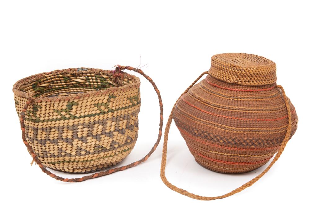 Appraisal: Two Pacific Northwest Coast Indigenous Peoples Hanging Baskets incl Chelhalis