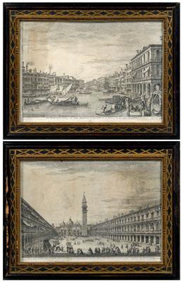 Appraisal: Two Michele Marieschi engravings Italian - Pons Rivoalti procul cospectus