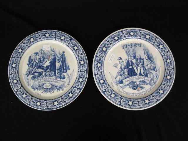 Appraisal: Pair of Delft Chargers '' diplomatic scenes excellent