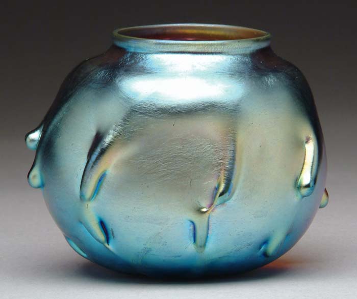 Appraisal: TIFFANY STUDIOS FAVRILE VASE Unusual special-order free-form vase with random