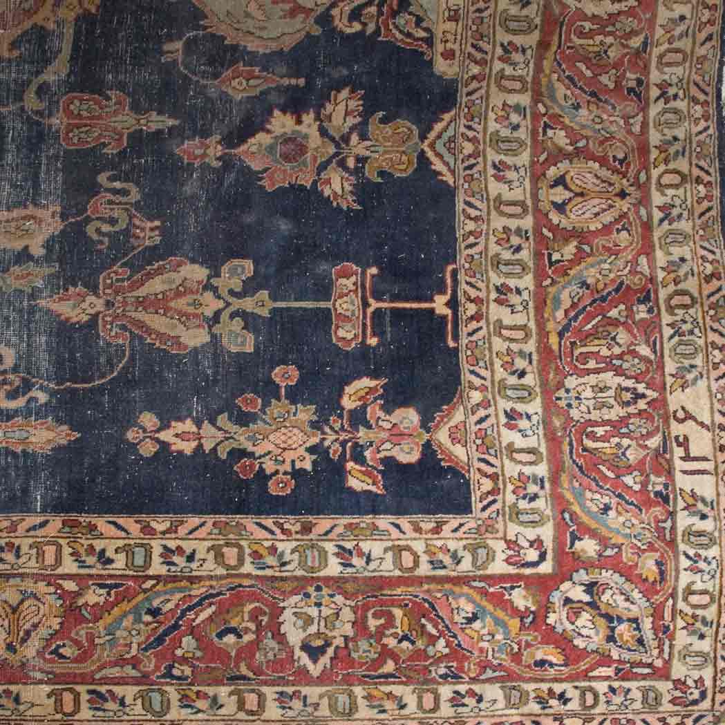 Appraisal: Sarouk Carpet North Persia circa The midnight blue field with