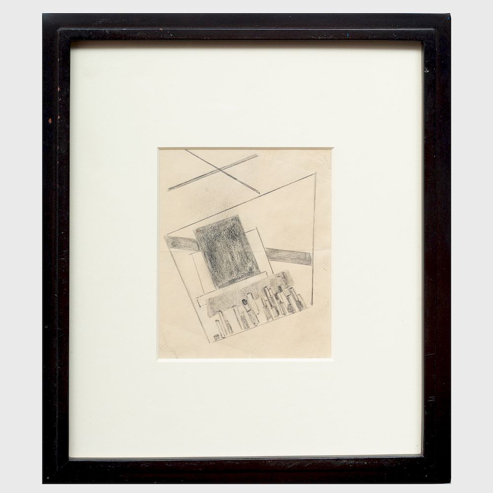 Appraisal: th Century School Composition Suprematiste Pencil on paper unsigned x