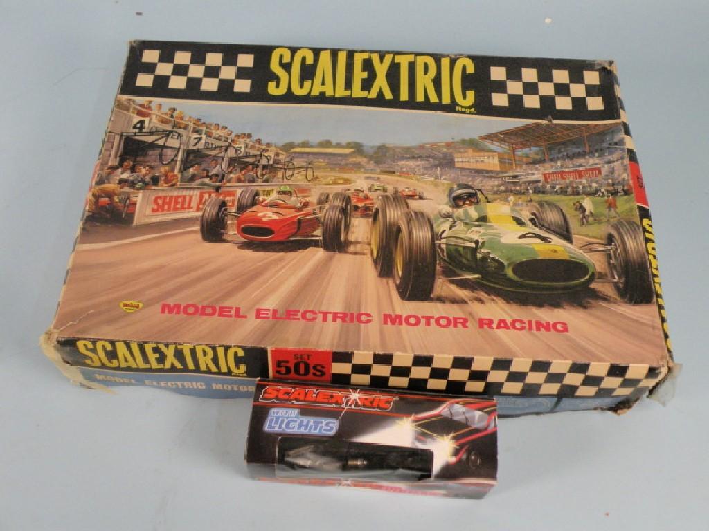 Appraisal: A Scalextric model electric motor racing set S complete with