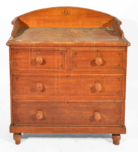 Appraisal: A VICTORIAN SCUMBLE DECORATED CHEST of two short and two