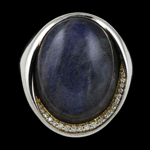 Appraisal: Ippolita Labradorite and Diamond Ring Ippolita sterling silver ring containing