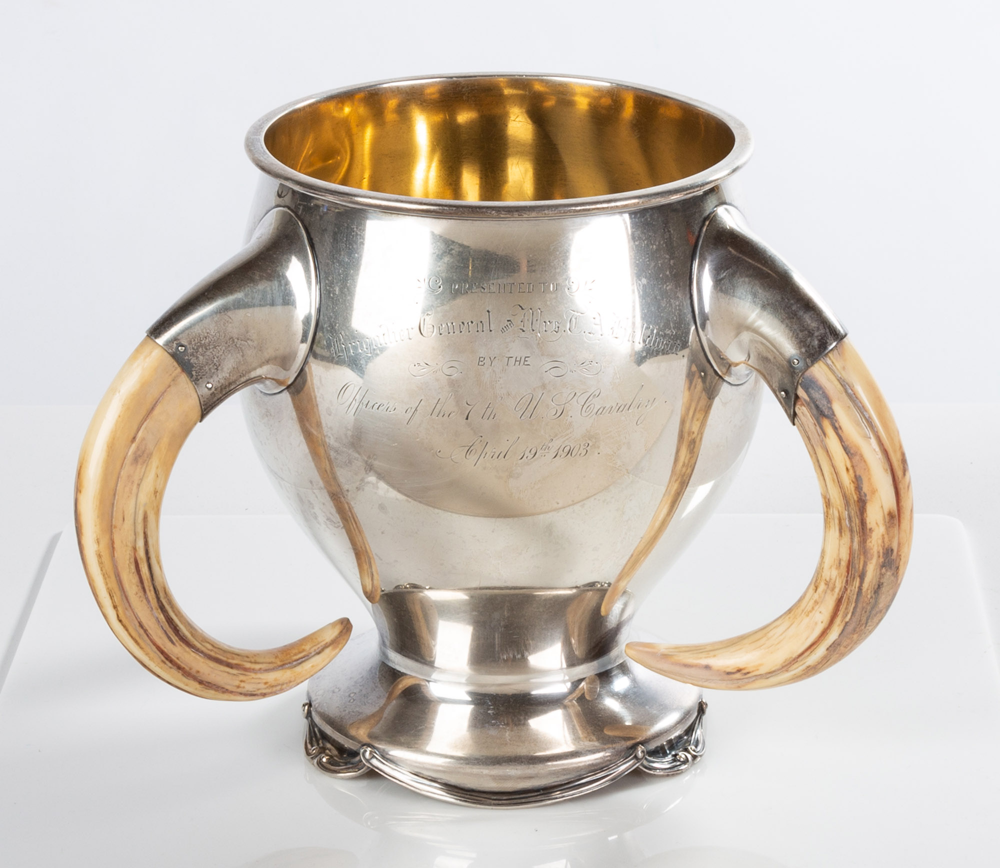 Appraisal: GORHAM PRESENTATION STERLING SILVER TROPHY marked A Presented to Brigadier