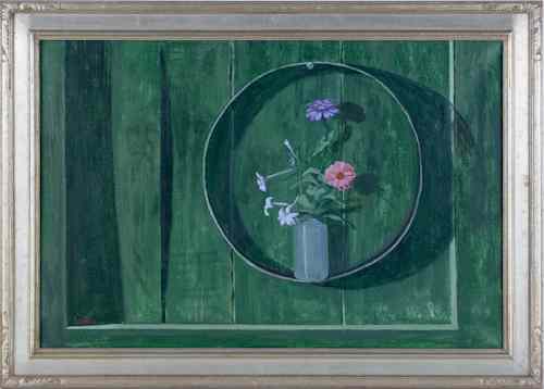 Appraisal: Marc Schoettle American - two oil on canvas floral still