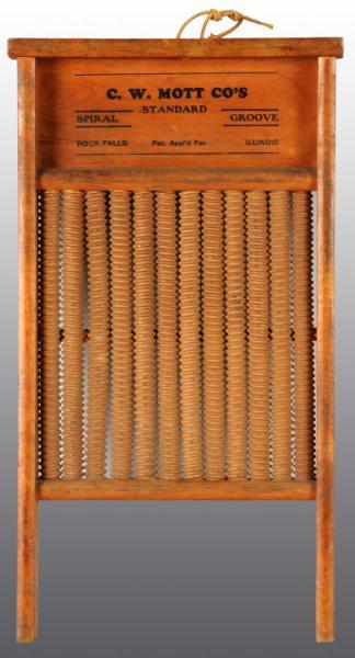 Appraisal: Washboard Description C W Mott Company Spiral groove washboard Condition