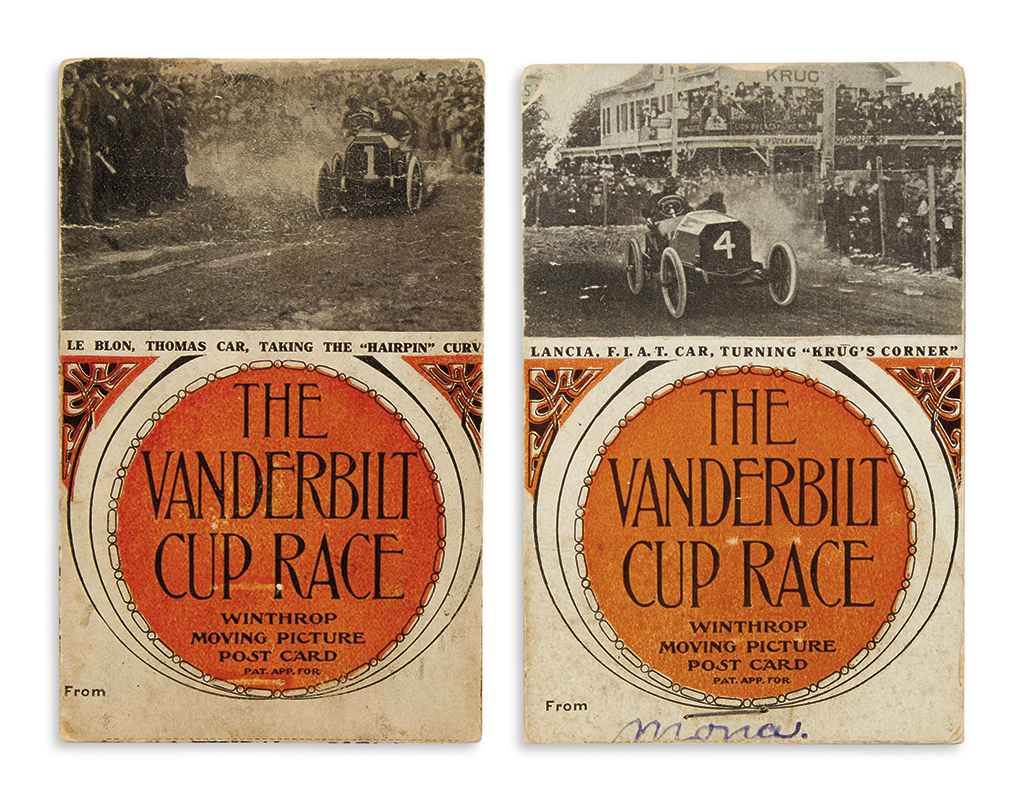 Appraisal: AUTOMOTIVE The Vanderbilt Cup Race Winthrop Moving Picture Post Card