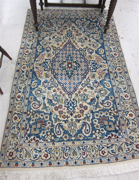 Appraisal: PERSIAN KASHMAR AREA RUG floral and central floral medallion design