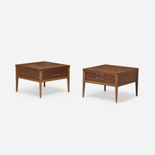 Appraisal: Lane Furniture TUXEDO OCCASIONAL TABLES USA c walnut rosewood enameled