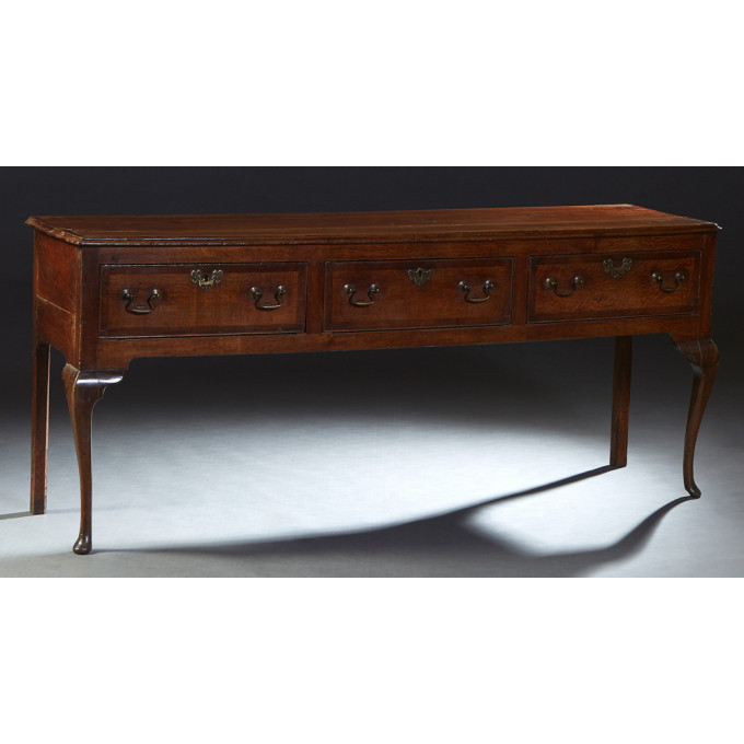 Appraisal: English Queen Anne Style Mahogany and Oak Huntboard th c