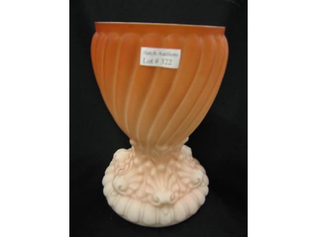 Appraisal: Victorian Satin Art Glass Vase or lamp base cranberry to