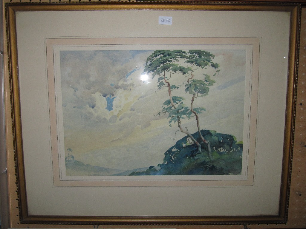 Appraisal: F ARMSTRONG Watercolour landscape with trees signed and dated '